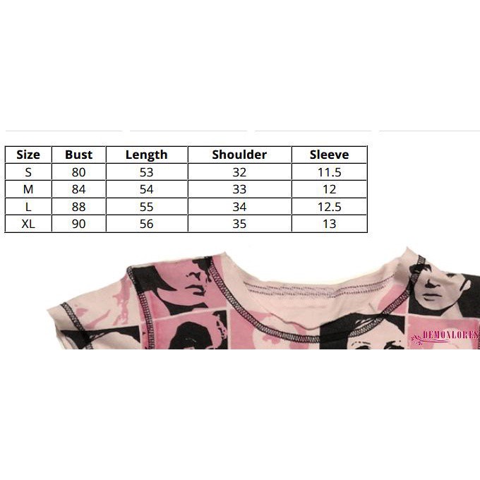 Áo thun thân ngắn yk2 in hình chân dung phong cách harajuku cổ điển thời trang mùa hè cho nữ