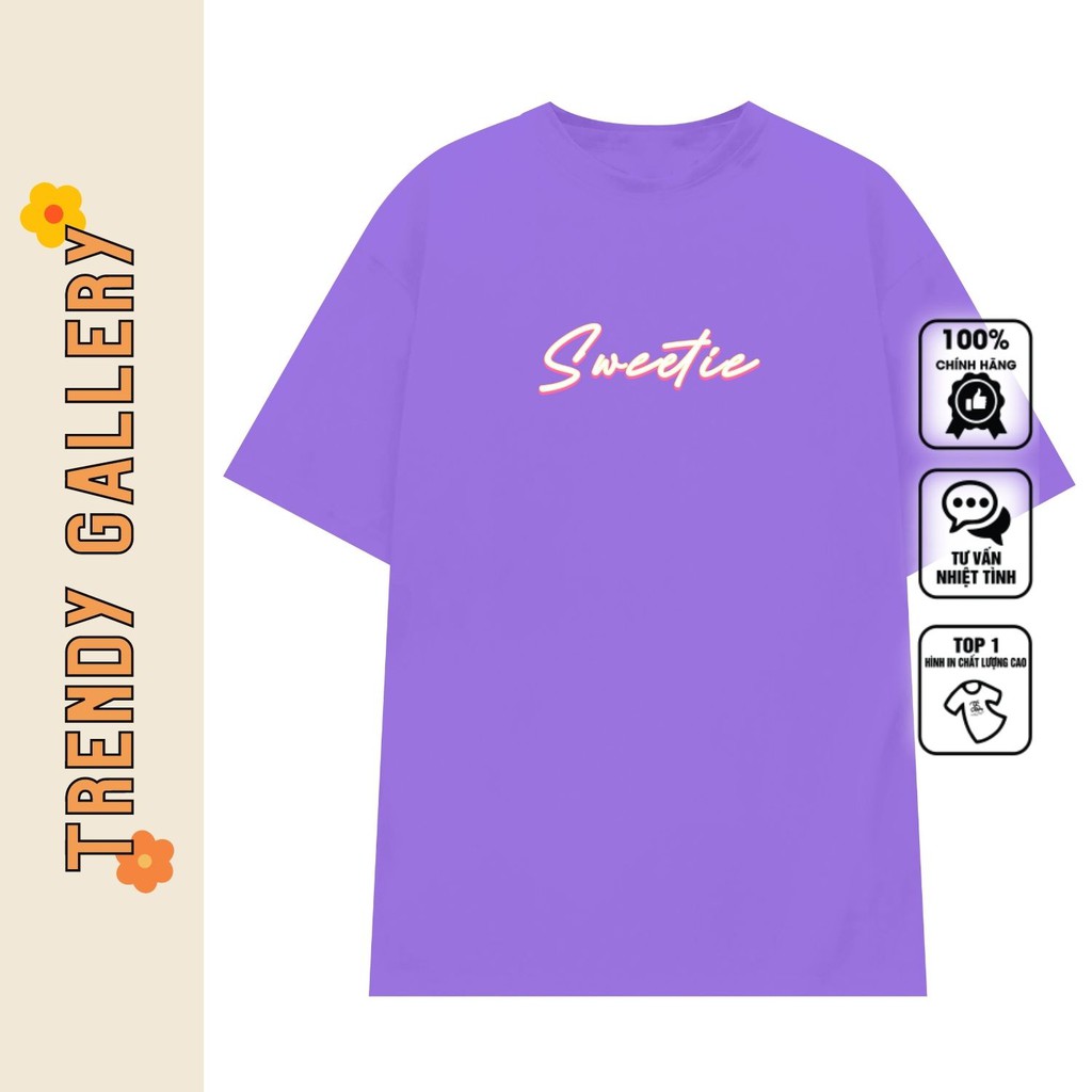 Áo Phông Nữ Form Rộng "sweetie" Trendy Gallery, Áo Thun Tay Lỡ Unisex In Hình Dễ Thương Ngọt Ngào Tv5072