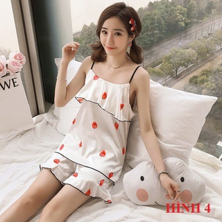 Bộ ngủ lụa 2 dây mẫu mới chất lụa băng ngọt ngào nhiều mẫu [Kèm ảnh thật]
