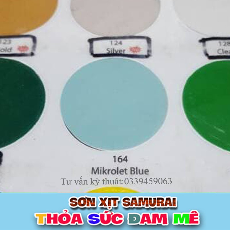 Combo Bình xịt sơn Samurai màu xanh Miliket 164