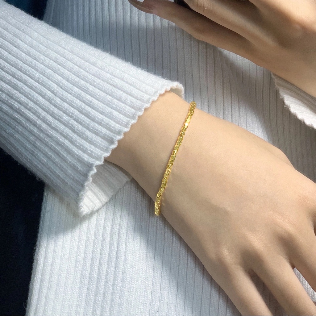 Vòng Tay Bạc Sáng Bóng Đơn Giản Lấp Lánh Làm Quà Tặng Sinh Nhật Cho Bạn Gái