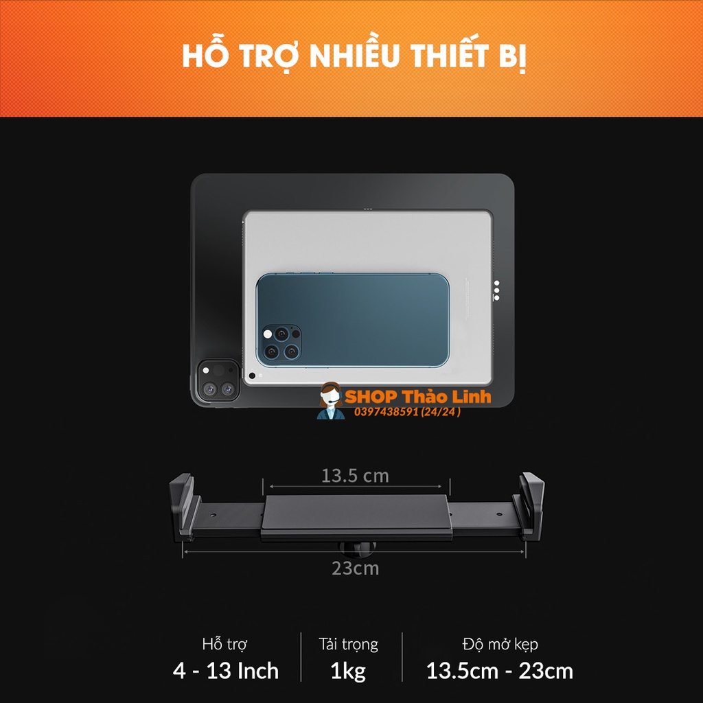 Arm Nâng, Tay Nâng Máy Tính Bảng Kẹp Cố Định Vào Bàn P67 PLUS - KiêM Giá Đỡ Kẹp Giữ iPad, iPhone, Kindle
