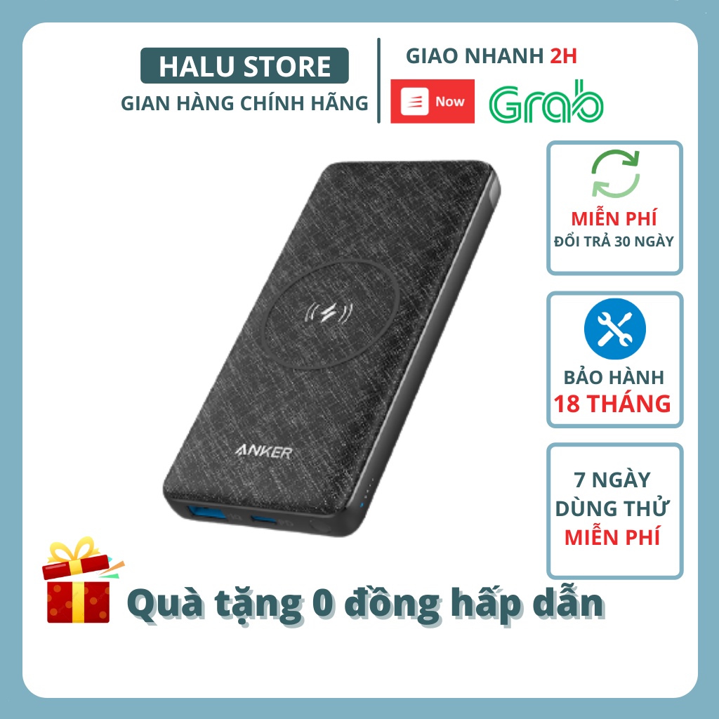 Sạc dự phòng không dây ANKER A1617 PowerCore III 10000mAh - Fullbox - halustore