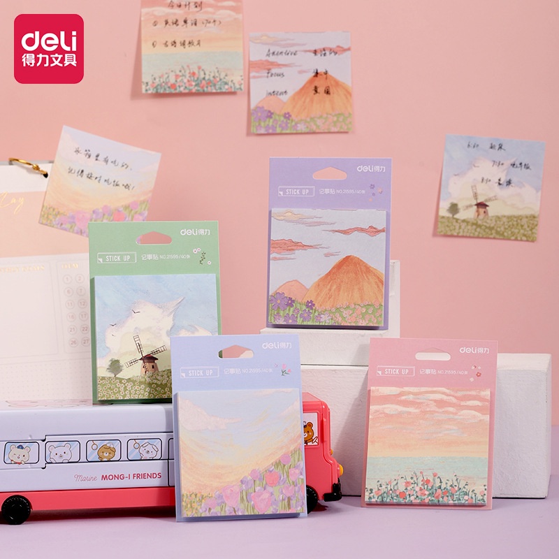 Set 30 Tờ Giấy Ghi Chú Họa Tiết Hoạt Hình Nhiều Màu Dễ Thương