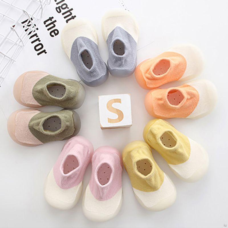 IU Baby Boys Girls Breathable Anti-Slip Mixed Color Indoor Socks Sneakers Toddler Soft Soled Walking Shoes