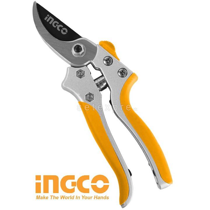 Kéo cắt tỉa cây INGCO HPS0308 8&quot; kéo cắt cành, tỉa cây cảnh, cây ăn trái, tỉa lá chuyên dụng, làm vườn có trợ lực lò xo