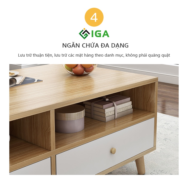 Bàn sofa, bàn trà phòng khách trang trọng lịch sự có ngăn kéo để đồ hàng chính hãng  -  GP169