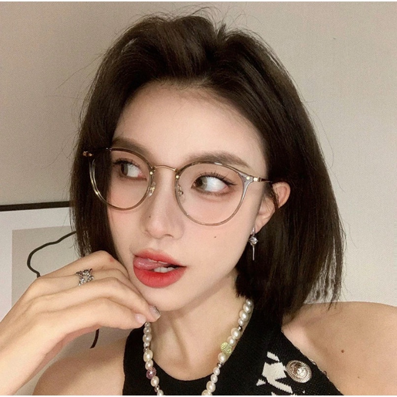 Mắt Kính TR90 Gọng Tròn Chống Bức Xạ Ánh Sáng Xanh Thời Trang Cho Nam Và Nữ