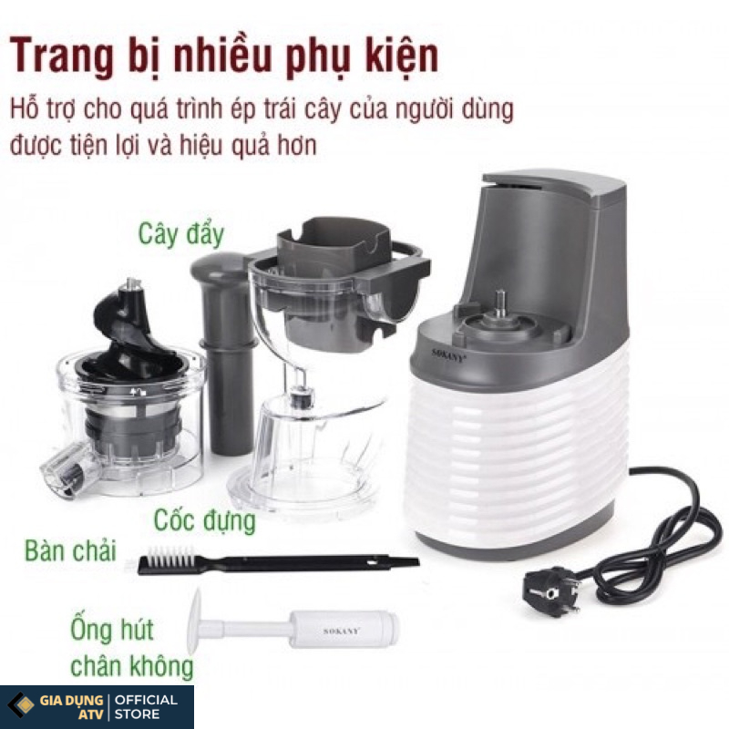 Máy ép trái cây, ép hoa quả , máy ép chậm SOKANY JE-32 cao cấp chính hãng ép kiệt nước 100%