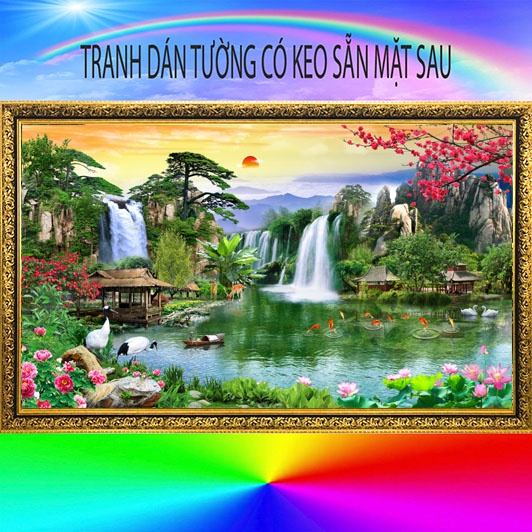 TRANH DÁN TƯỜNG 3D-PHỎNG CẢNH-NON NƯỚC HƯU TÌNH