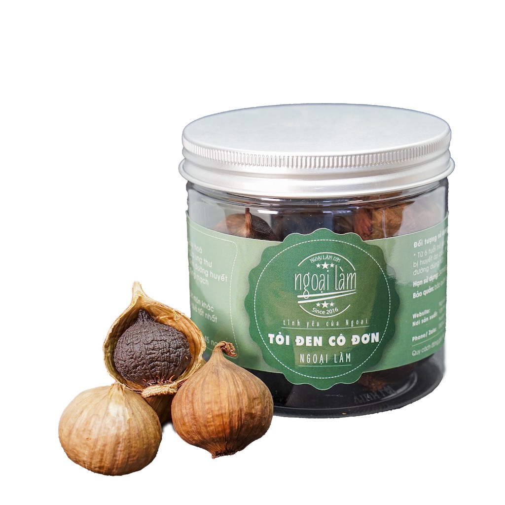 100g - Tỏi đen cô đơn Ngoại làm LÊN MEN 45 NGÀY - chỉ số SAC, Polyphenol cực cao