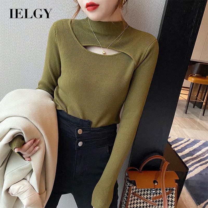 Áo sweater IELGY dệt kim cổ lọ thời trang dành cho nữ
