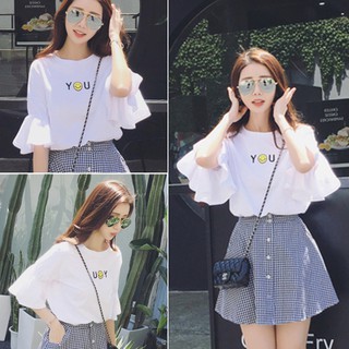 Hàng nhập sét áo tay loe + chân váy có size 2xl s115