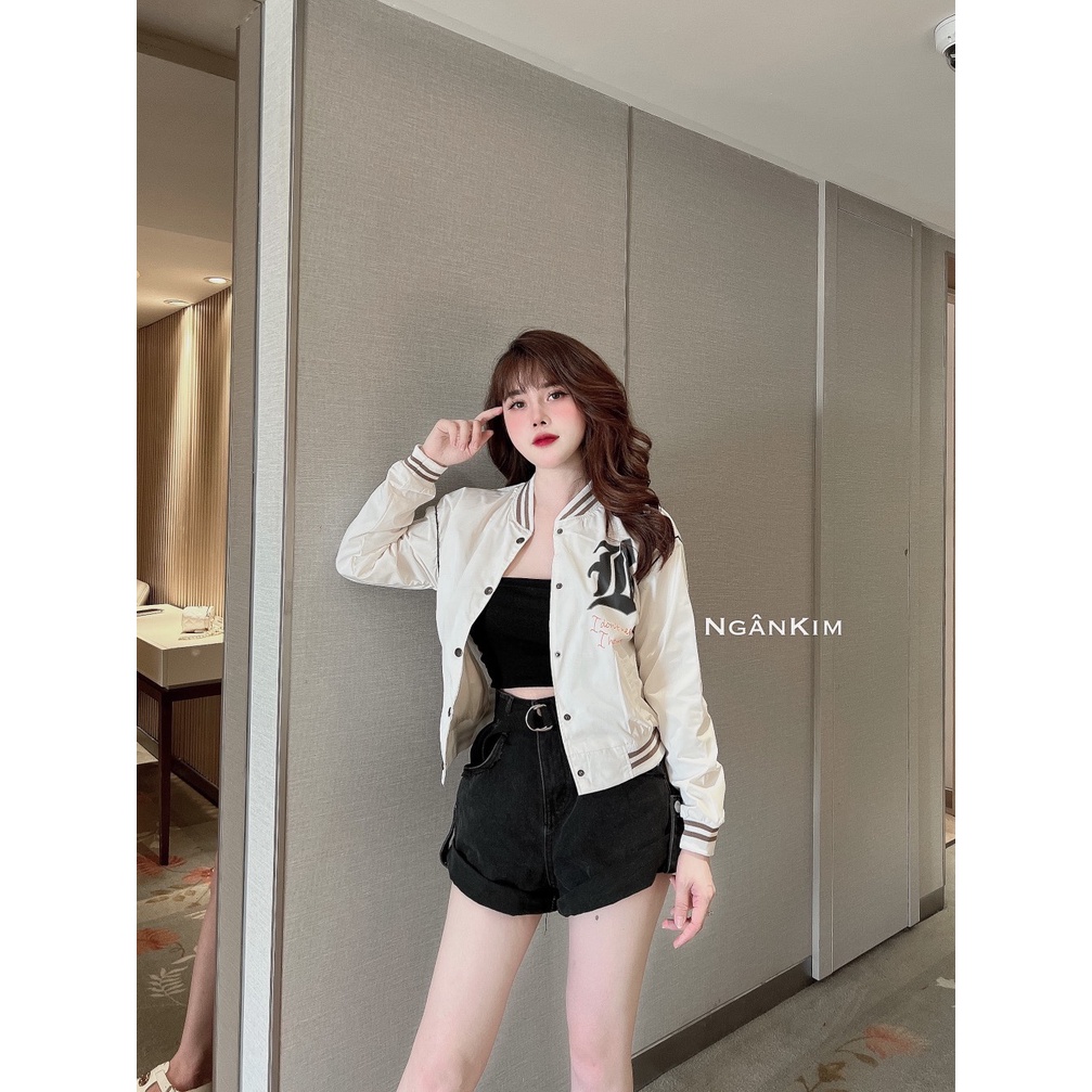Áo khoác gió bomber siêu hot thêu chữ NN233