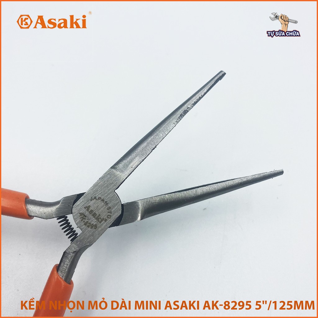 Kềm Kìm nhọn mỏ dài mini Asaki AK-8295 5 inch 125mm