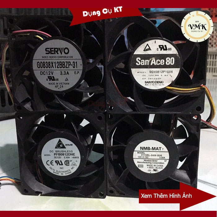 Quạt tháo tủ sever 12v 8cm dòng trên 3A cực mạnh