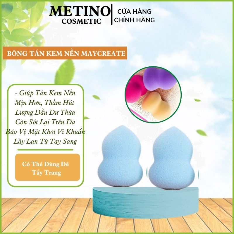 Mút Tán Kem Nền Maycreate [𝑭𝒓𝒆𝒆𝒔𝒉𝒊𝒑] Công Tán Kem Nềm Tạo Khối Mềm Mịn Hơn  - Dễ Dàng Sử Dụng Trên Mọi Khuôn Mặt.