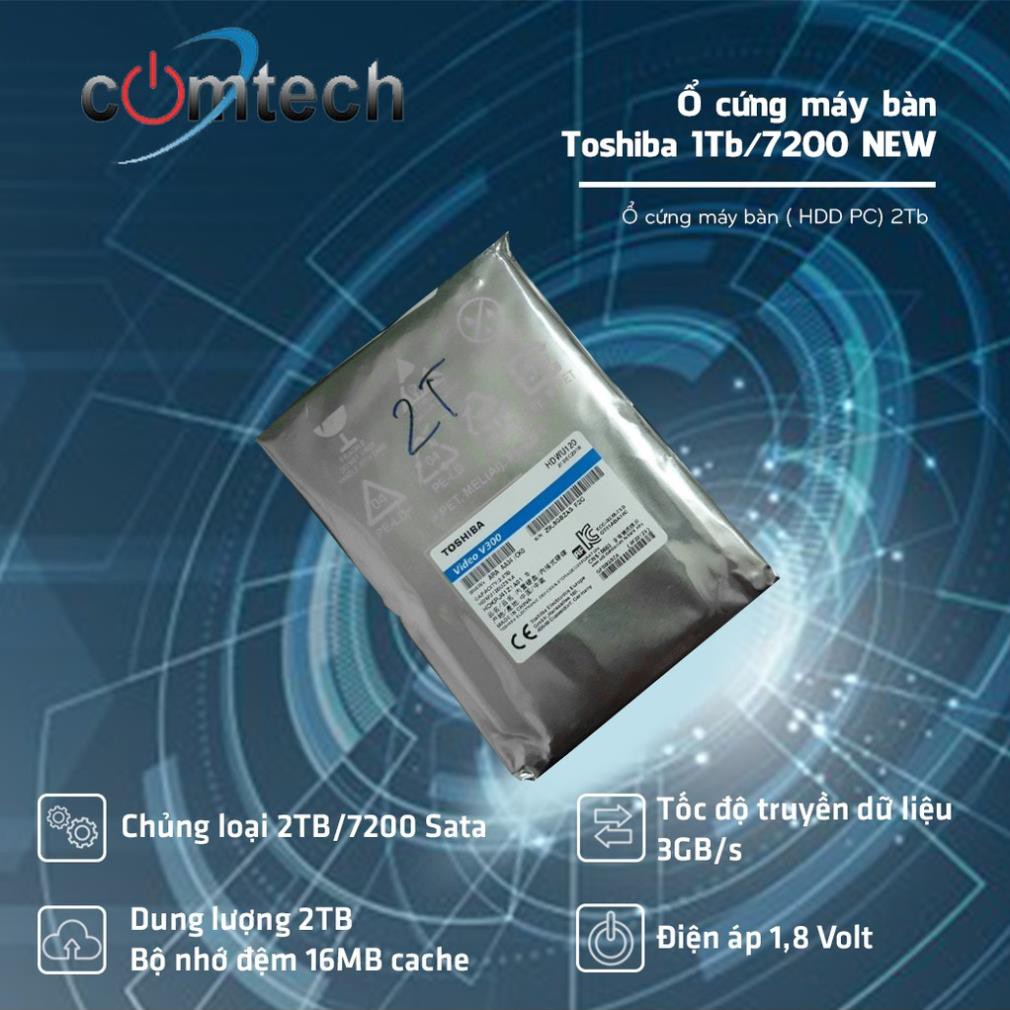 Ổ cứng máy bàn Toshiba  1Tb/7200 NEW