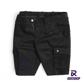 [XẢ KHO] Quần short kaki đẹp nam túi hộp nhiều màu cao cấp RPS017 đen - quần có túi