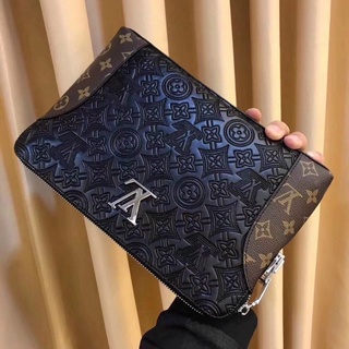 Ví cầm tay kẹp nách nam clutch lv full box nguyên seal