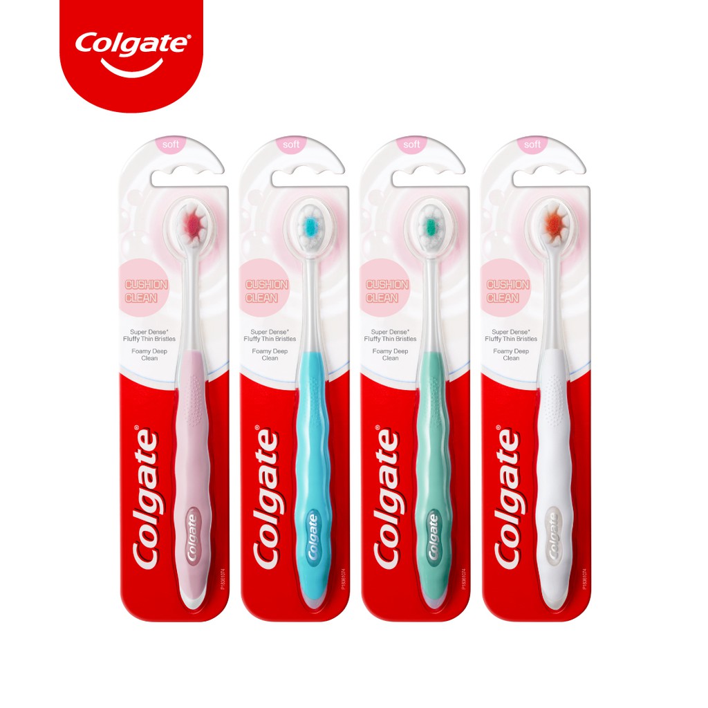 Bộ 4 bàn chải đánh răng Colgate Cushion Clean công nghệ tạo bọt kem siêu mịn