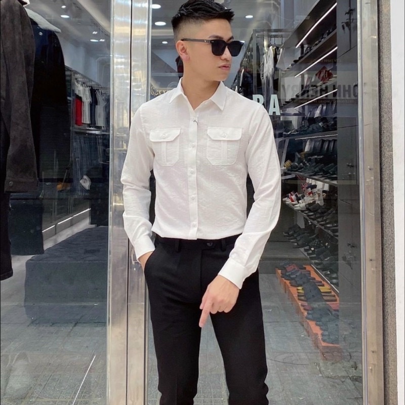 Áo sơ mi nam tay dài - áo sơ mi trắng phối đồ dễ mặc form dáng chuẩn chất vải đũi thoáng mát