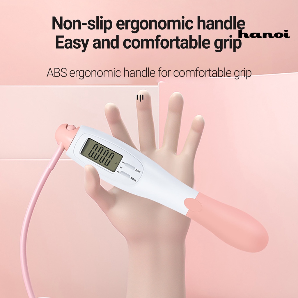 Ha!Dây Nhảy Đếm Calories Màn Hình LCD 2 Trong 1 Không Dây