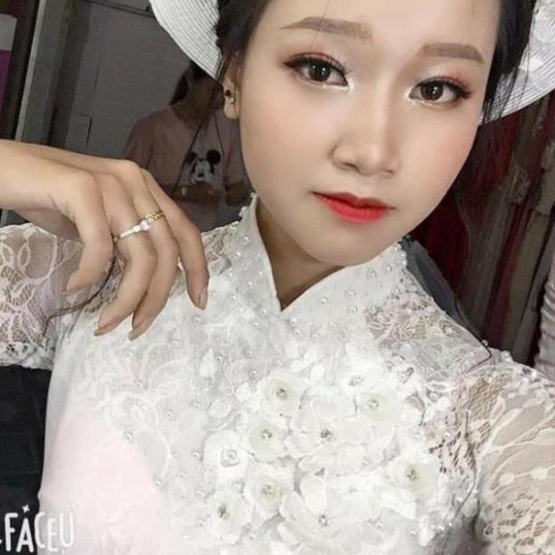 Áo dài cưới cô dâu_Chaang_Thiết kế áo dài ren 6 tà chất lụa kết hợp dễ mặc ngày ăn hỏi