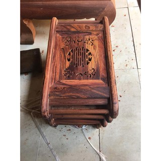 Khay trà chân cuốn gỗ cẩm