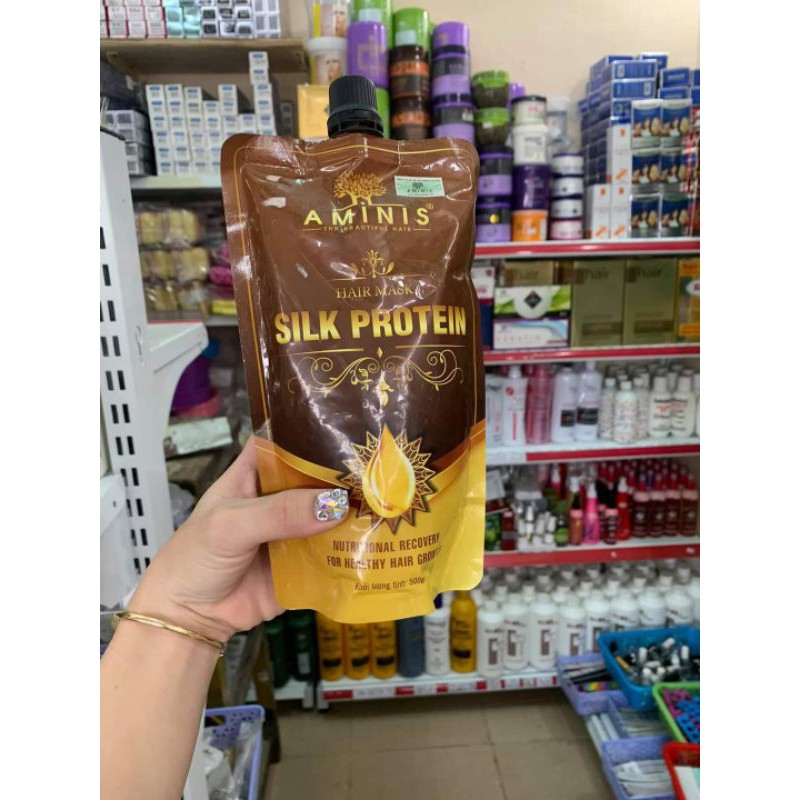 Hấp Dầu Ủ Tóc Silk Protein Aminis 500ml Công Nghệ ItaLy Hàng Công Ty Chính Hãng - Hair Care Q4