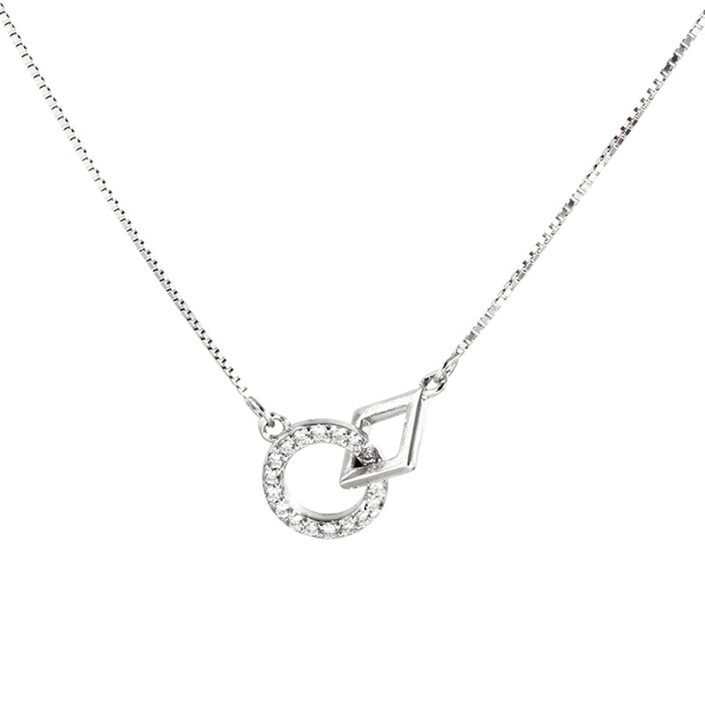 Vòng cổ Mặt Tròn Và Vuông Thiết Kế Ngọt Ngào Thanh Lịch Thời Trang Cho Nữ