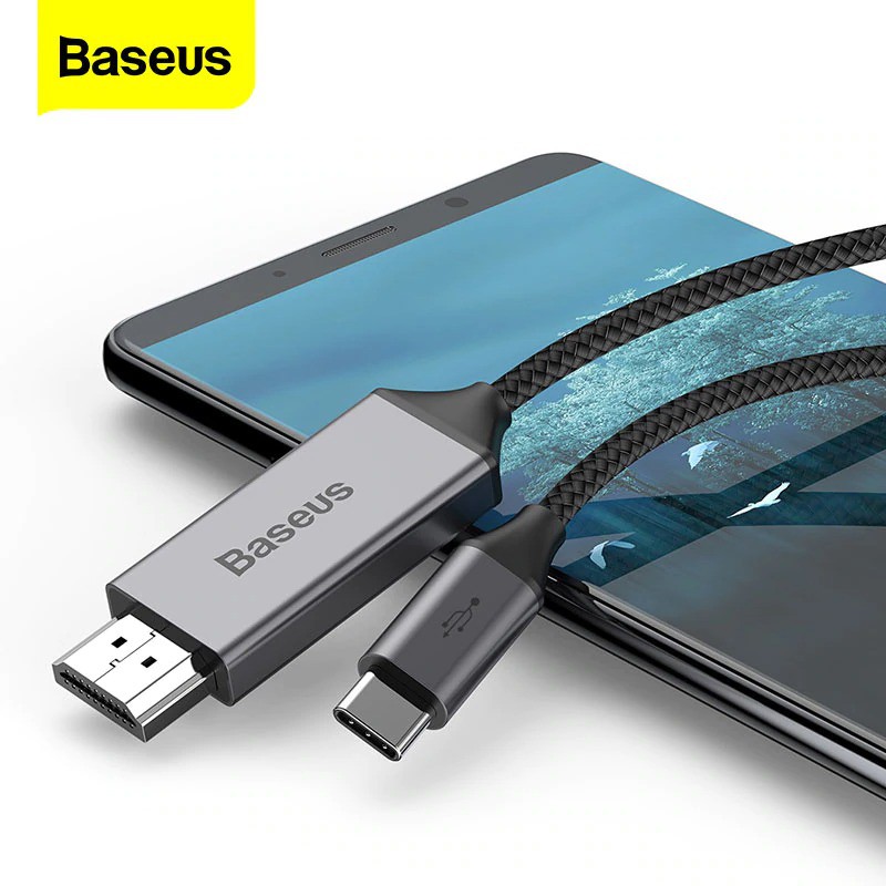Cáp chuyển USB Type C sang HDMI Baseus hỗ trợ xuất Video 4K - 60Hz từ Smartphone ra TV