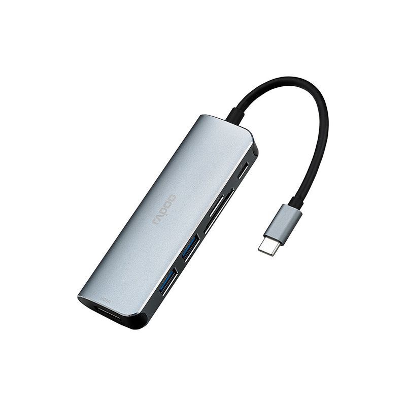 Hub USB-Type C đa năng Rapoo XD200C - Hàng Chính Hãng