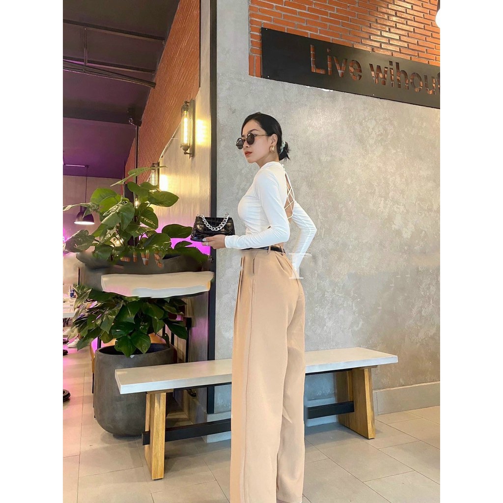 Áo croptop mút ngực đan dây lưng sexy