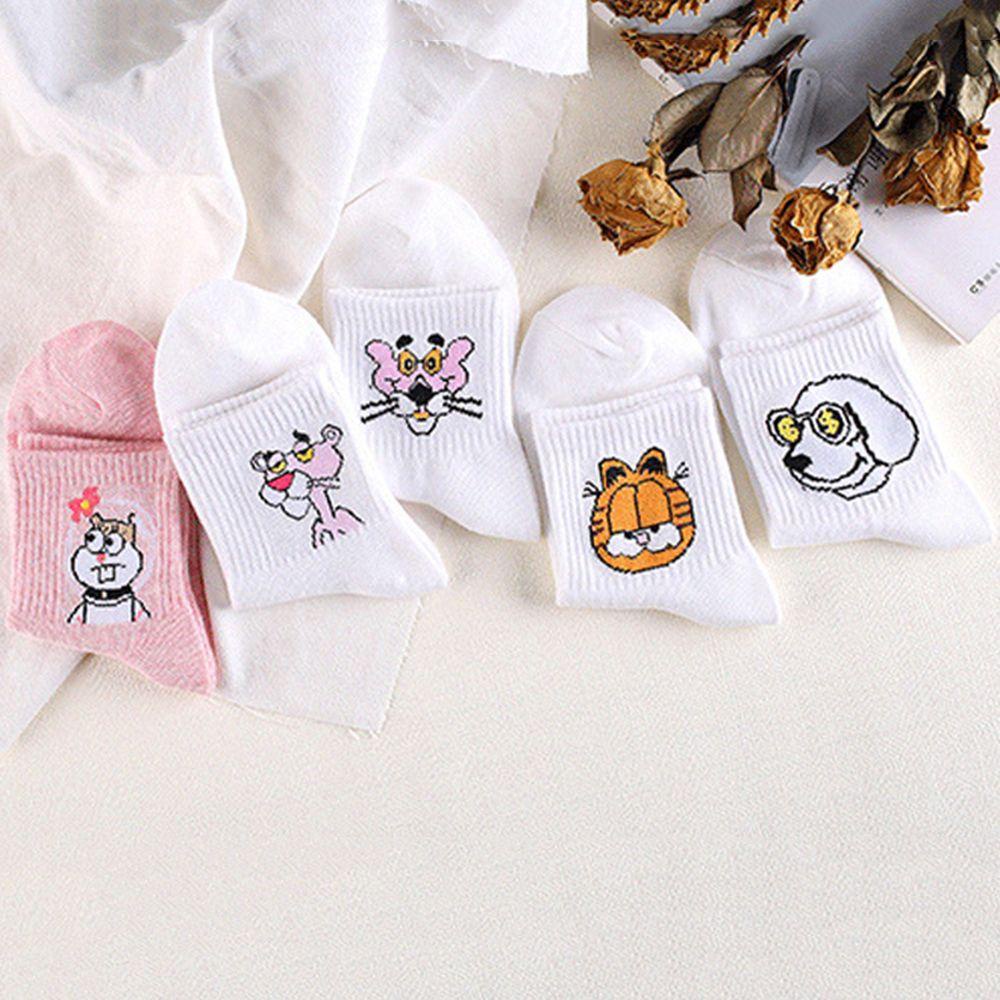 Đôi Vớ Cotton In Hình Động Vật Dễ Thương Dành Cho Nữ