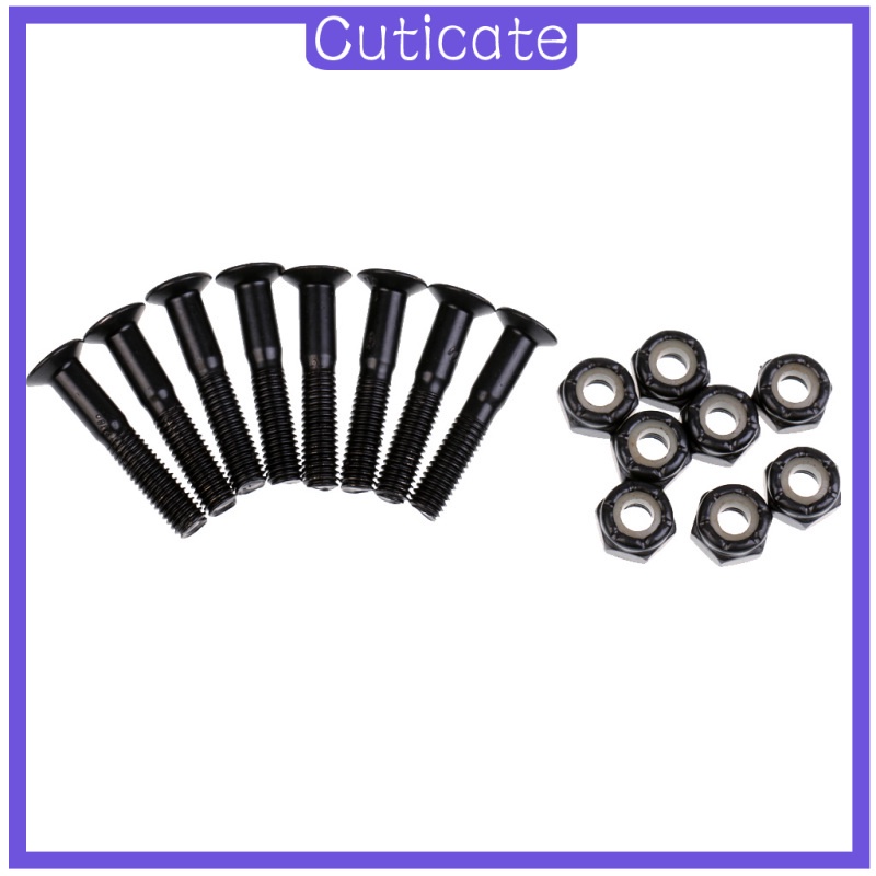 Set 8 đai ốc màu đen 25mm chuyên dụng cho ván trượt