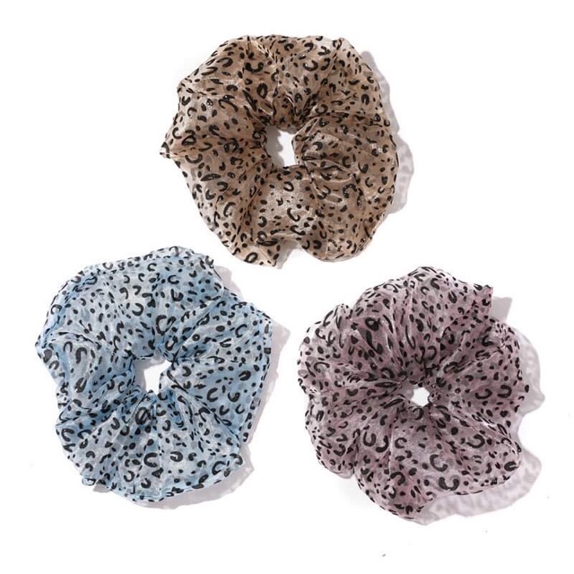 🥨Chun cột tóc scrunchie voan da báo