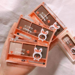 [ XẢ LỖ] Bột tán mày Kiss Beauty 3 màu kèm cọ ( có thể dùng hightlight - tạo sóng mũi - bắt sáng) Thái Lan