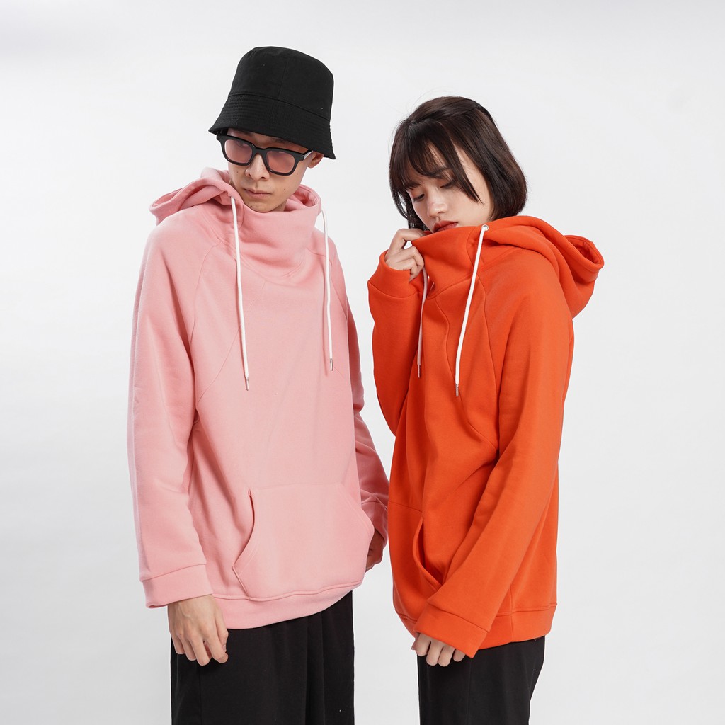 Áo mũ HOODIE CAO CỔ Unisex N7 form rộng nhiều màu nỉ bông trơn cặp đôi nam nữ Oversize Ulzzang thu đông phong cách | BigBuy360 - bigbuy360.vn