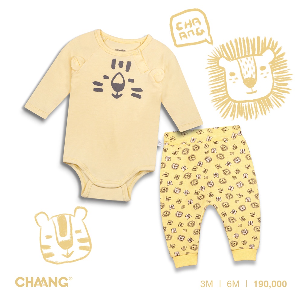 [CHAANG] Set bộ bodychip cài vai cho bé Tigger vàng