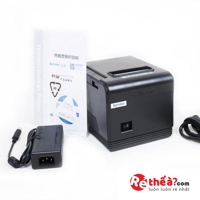 Máy in hóa đơn Xprinter XP - Q200 LOẠI 2 cổng kết nối usb và LAN + Tặng kèm 5 cuộn giấy in bill