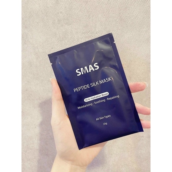 Mặt Nạ Dưỡng Và Phục Hồi Da Smas Peptide Silk Mask 24h Hydration Boost 25g Nhật Bản Dành Cho Da Nhạy Cảm