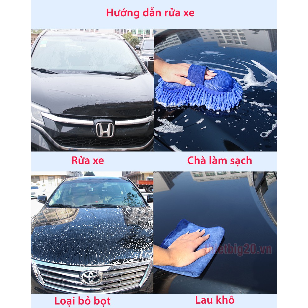 Găng tay lau rửa xe chuyên nghiệp, lớp mút dầy chất lượng GRX10