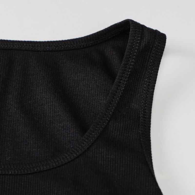 Xiangbao Áo Crop Top Dệt Kim Không Tay Cổ Chữ U Thêu Họa Tiết Trái Tim Da Báo Thời Trang Mùa Hè Dành Cho Nữ