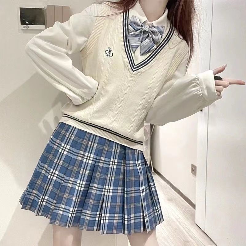 Áo Vest Dệt Kim Phong Cách Preppy 208566 Áo Sweater Không Tay Phong Cách Retro Hàn Quốc