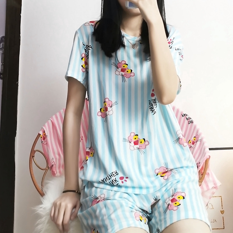 xiaohan summer loose short sleeve sleepwear women's pajama sets motif korea female cute print large size thin nightwear | BigBuy360 - bigbuy360.vn