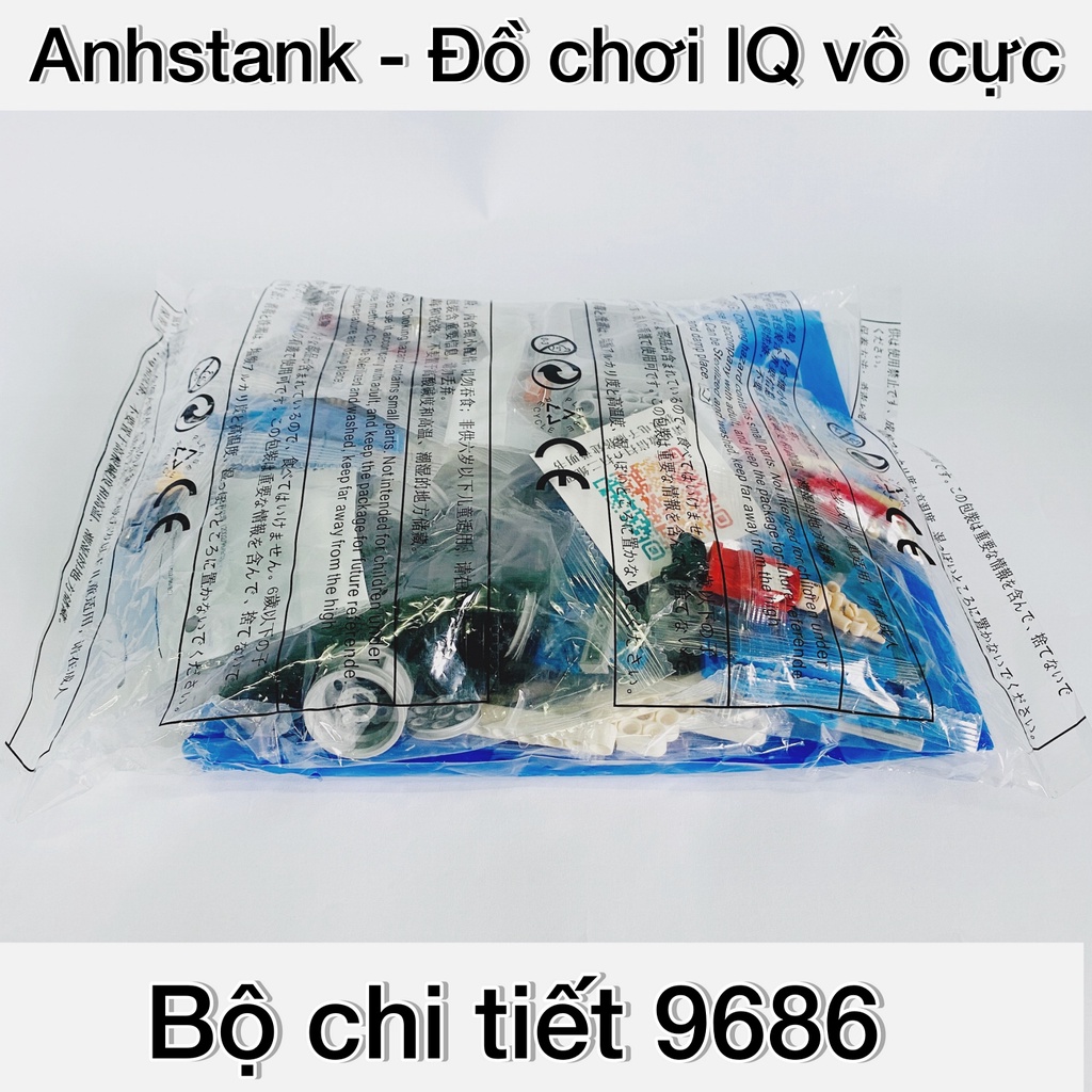 Lego 9686 Full Box gồm 100+ mô hình gợi ý cho bé 6+ có Thùng nhựa và khay phân loại, đồ chơi trí tuệ BH động cơ 1 tháng