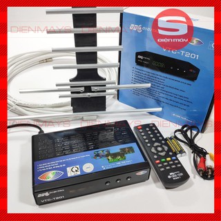 Đầu thu kĩ thuật số mặt đất dvb t2 vtc t201 tặng anten kèm dây 15m