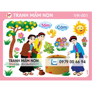 Decal mầm non-GÓC VĂN HỌC (chọn tranh) Khổ to 127x80