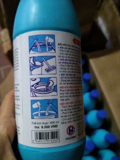 3 chai Nước Tẩy trắng mốc Javel chai to 500ml